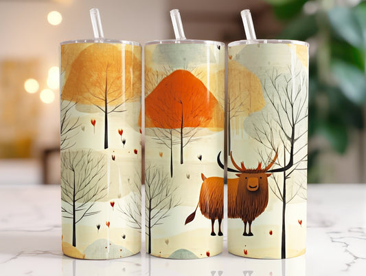 Tumbler | Highland Cow  | highland cows 20 | farm animals | cuteness | artful | snow and Cows