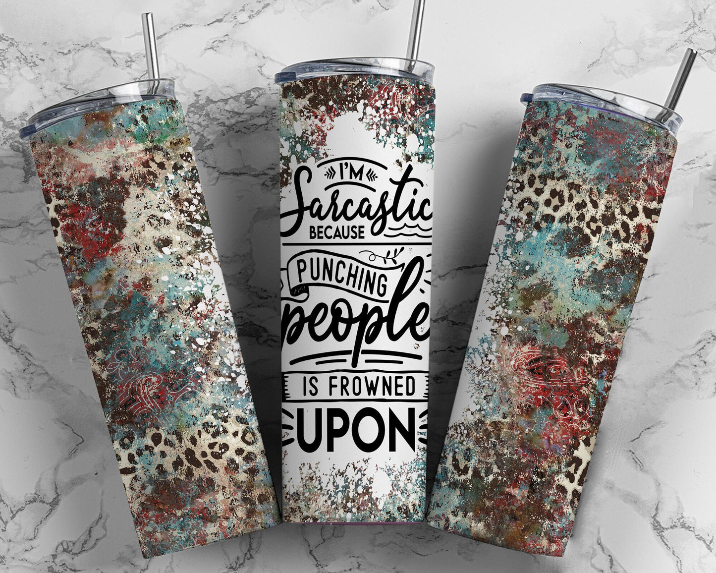 Tumbler |I'm sarcastic because punching people is frowned upon |leave me alone| Coffee| Gift | Sarcasm| OSFA |