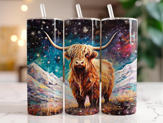 Tumbler | Highland Cow  | highland cows 55 | farm animals | cuteness | artful |cosmic cow