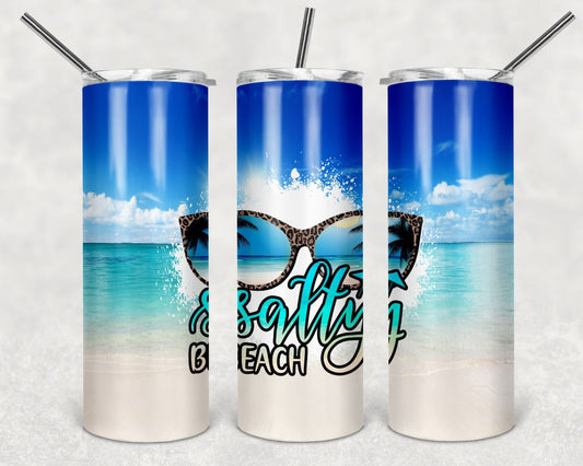Tumbler | Salty Beach | my happy place |HOT mom summer | Sarcasm | beach| ocean | Gift | BFF | funny|