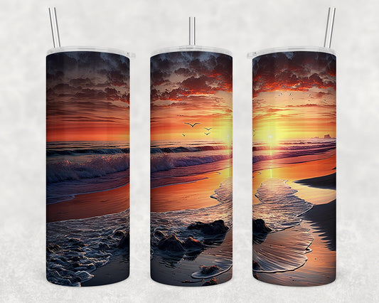 Tumbler | Beach sunset 3  (can be personalized)  | HOT mom summer | Sarcasm | beach| ocean | Gift | BFF | funny | cruise | girls trip