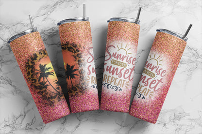 Tumbler |Sunrise Sunburn Sunset Repeat 2| my happy place |HOT mom summer | Sarcasm | beach| ocean | Gift | BFF | Profanity| funny|