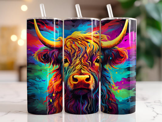 Tumbler | Highland Cow  | highland cows 52 | farm animals | cuteness | artful |cosmic cow