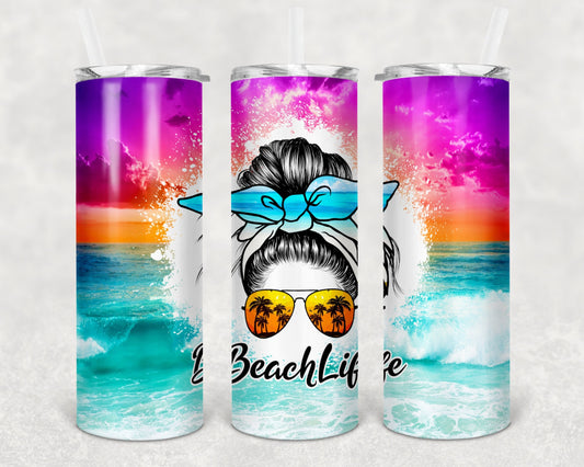Tumbler | Beach Life | my happy place |HOT mom summer | Sarcasm | beach| ocean | Gift | BFF | Profanity| funny|
