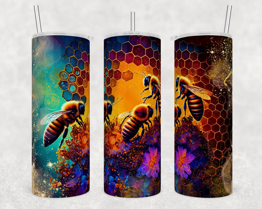 Tumbler | Bee Alcohol ink| Hot Mess| Sarcasm | MOM | Gift | BFF | funny|