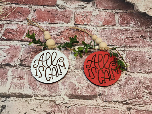 Ornament| Wood All is calm engraved ornaments |  gift | Friend gift |  | Merry Christmas!| handmade limited selection