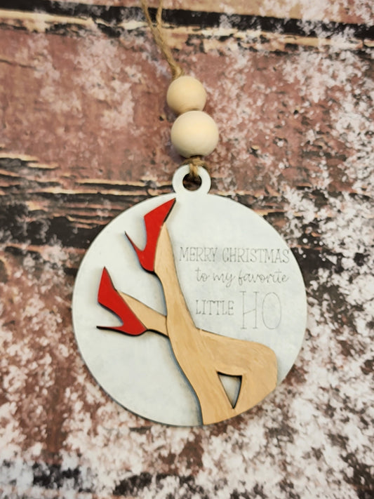 Ornament|  Merry Christmas to my favorite little HO -distressed|  gift | Friend gift | friends