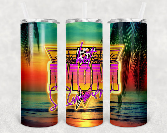 Tumbler |Hot Mom Summer | Sunrise Sunburn Sunset Repeat| my happy place |HOT mom summer | Sarcasm | beach| ocean | Gift | BFF | Profanity|