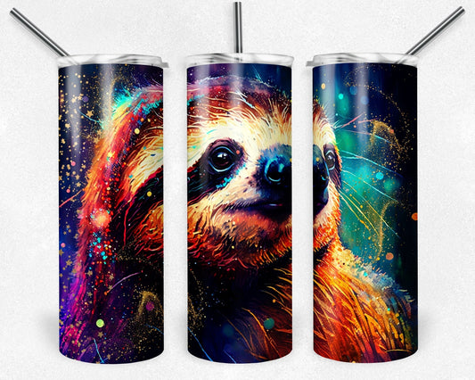 Tumbler | sloth Alcohol ink| Hot Mess| Sarcasm | MOM | Gift | BFF | funny| Beautiful colors