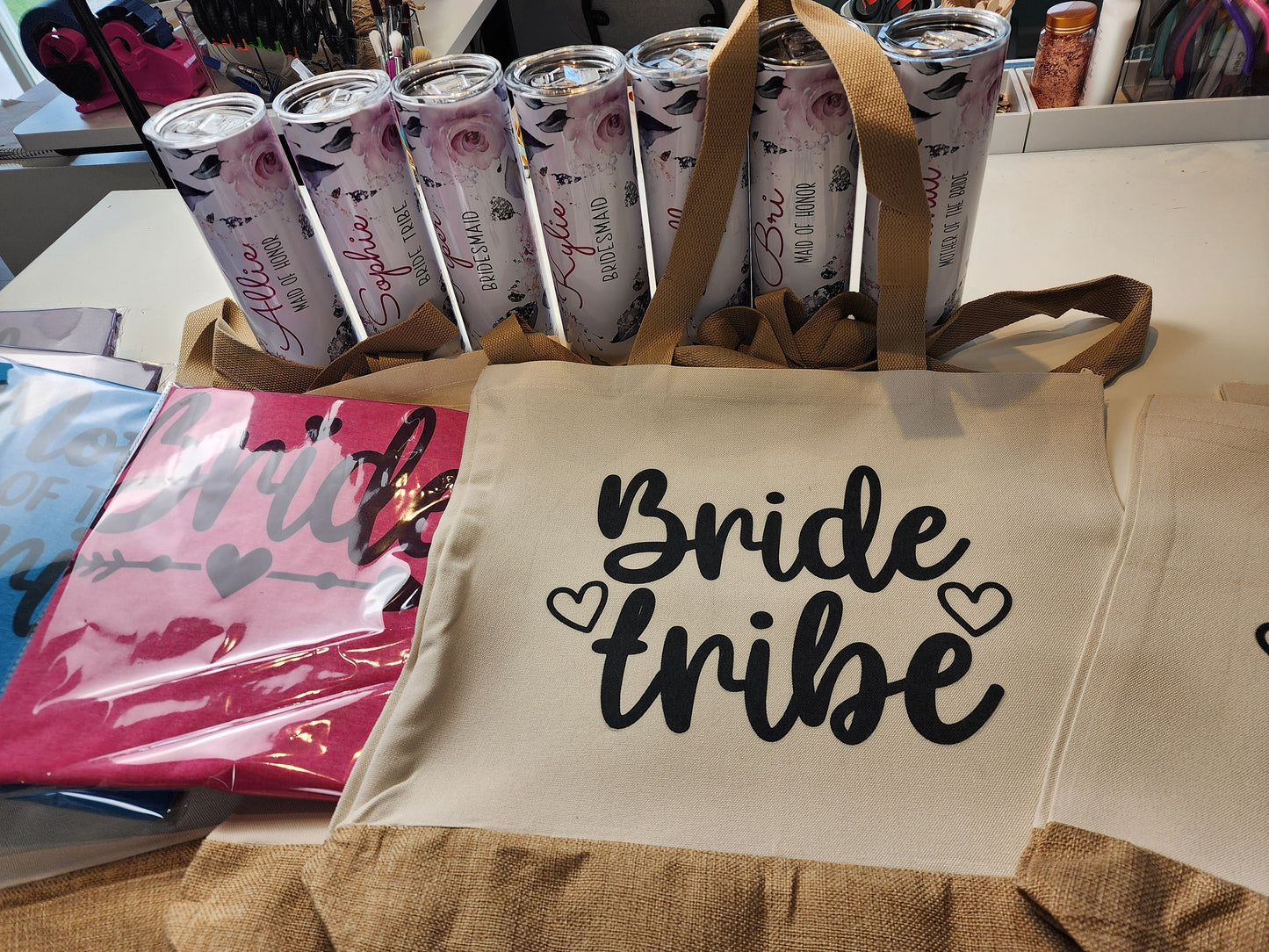 Bridal package | Floral EM1 tumbler, Tshirt and tote package