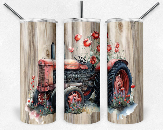 Tumbler | RED tractor |support your local farmer | Gift | Tractor| USA| Great Gift- Ladies-Cows| Men
