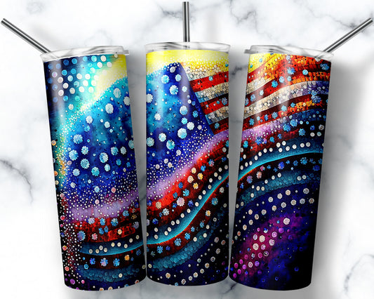 Tumbler | US Flag Alcohol ink| Hot Mess| Sarcasm | MOM | Gift | BFF | funny| Beautiful colors