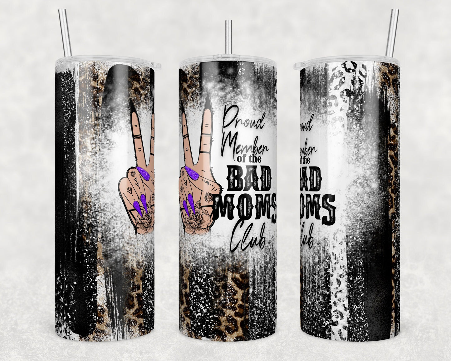 Tumbler |Proud Member of the Bad Mom's Club leopard| Sarcasm | MOM | Gift | BFF | Profanity| funny|