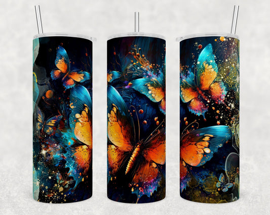 Tumbler | Butterfly Alcohol ink| Hot Mess| Sarcasm | MOM | Gift | BFF | funny| Beautiful colors