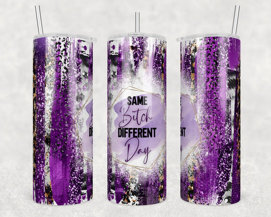 Tumbler |Same bitch different day Purple | Sarcasm | Crime| Bestie | Gift | BFF | Profanity| funny| badbpurpleetsy