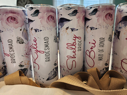Bridal package | Floral EM1 tumbler, Tshirt and tote package