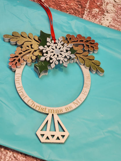 Ornament| Our first Christmas as Mr. and Mrs. |  gift | newlyweds | just married | couples | Gift
