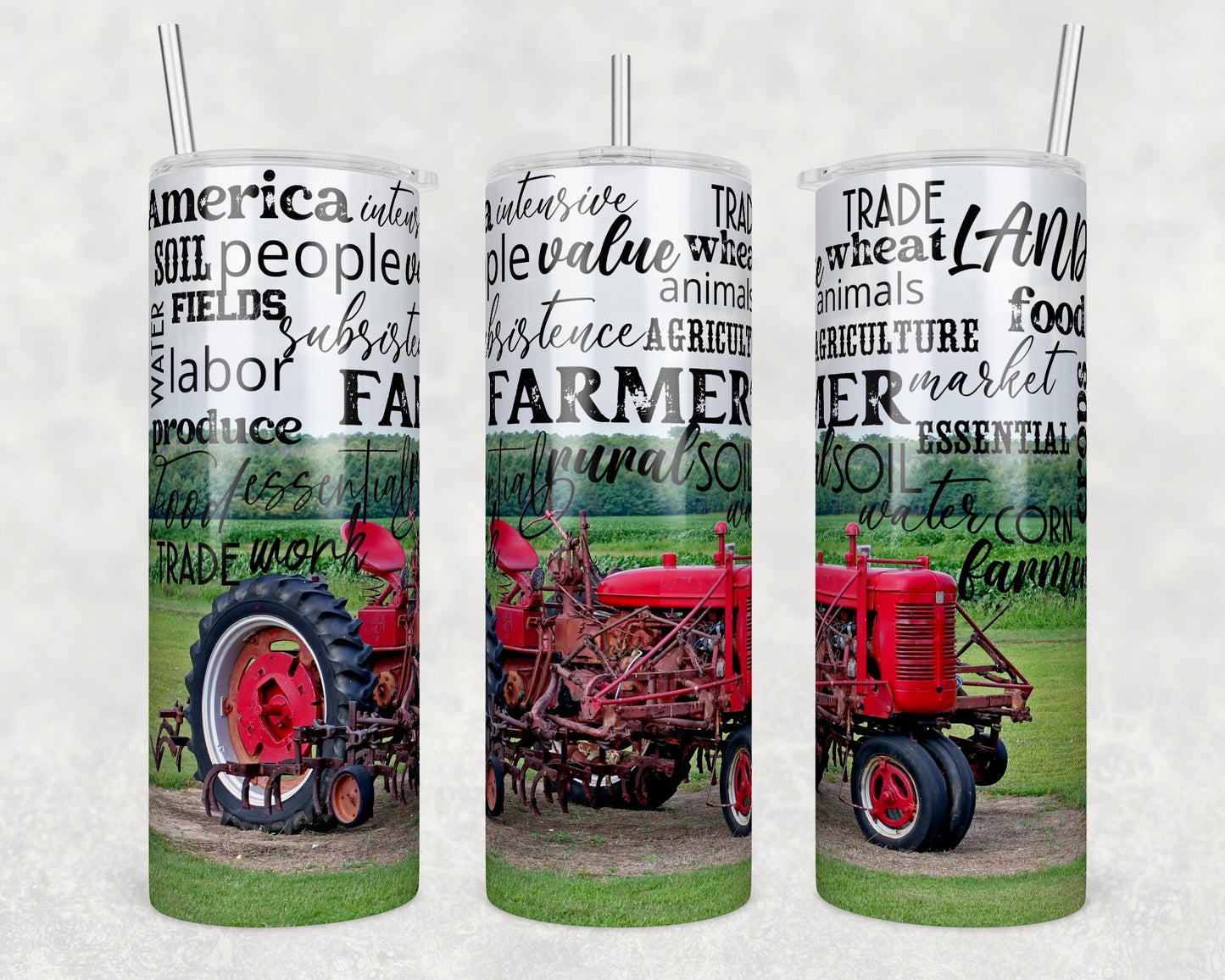 Tumbler | red tractor |support your local farmer | Gift | America| USA |Great Gift- Ladies-Cows| Men just like dads