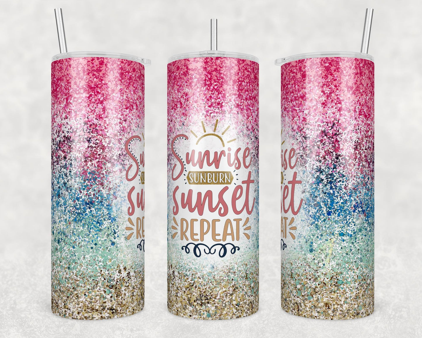 Tumbler |Sunrise Sunburn Sunset Repeat 3| my happy place |HOT mom summer | Sarcasm | beach| ocean | Gift | BFF | Profanity| funny|
