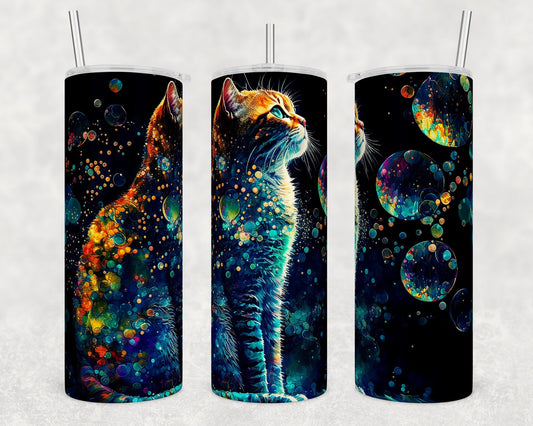 Tumbler | Kitten and bubbles  Alcohol ink| Hot Mess| Sarcasm | MOM | Gift | BFF | funny| Beautiful colors