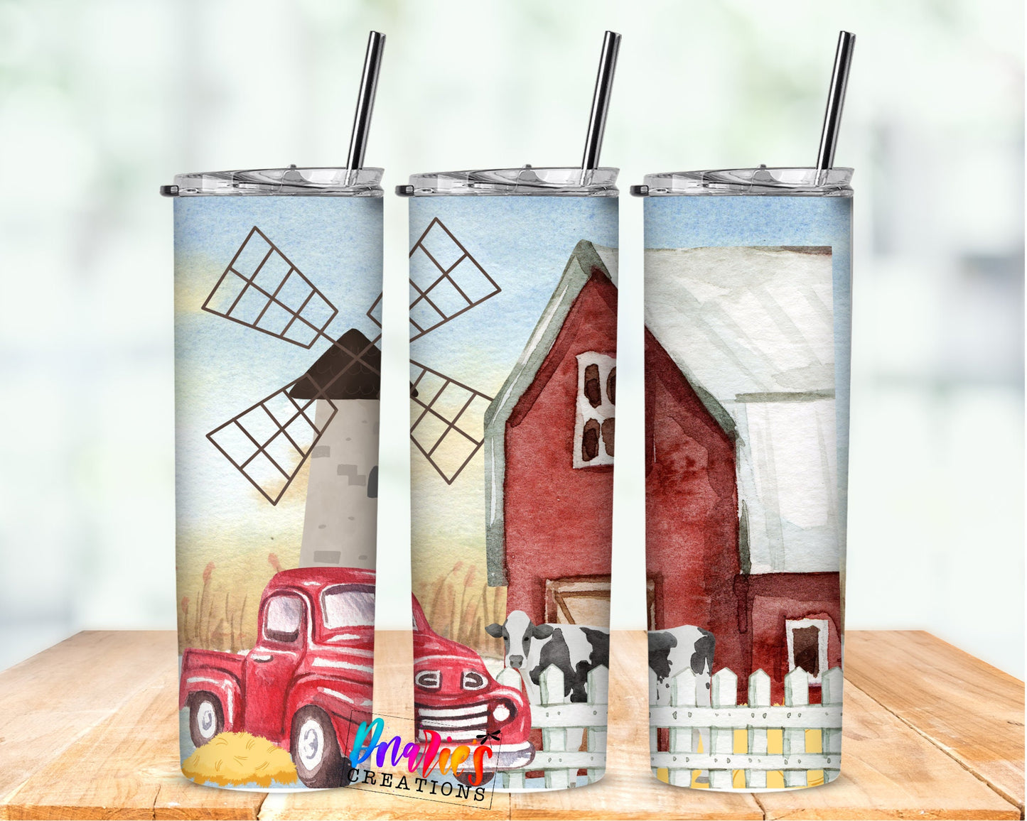 Tumbler | Farm red |simple Farm life | Gift | OSFA |Great Gift- Ladies-Cows| Men