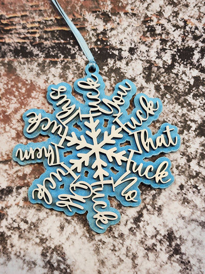 Ornament| Fk you Fk that fk no.... |  gift | Friend gift | friends | Fuckflake snowflake ornament
