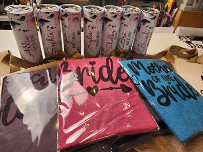 Bridal package | Floral EM1 tumbler, Tshirt and tote package