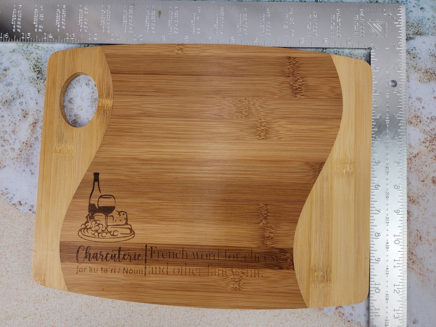 Cutting board | Charcuterie French word for cheese and other fancy shit  | Funny gift | cute gift