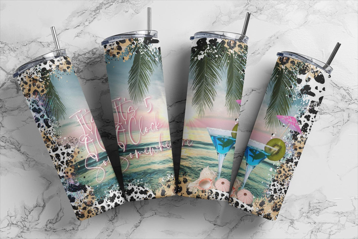Tumbler | Beach 5 o'clock 5 | Gift | BFF | special someone| Cruises |girl trip |drink up