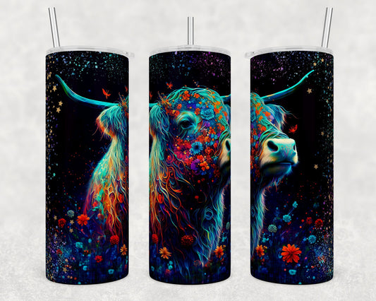 Tumbler | Highland Cow Alcohol ink| Hot Mess| Sarcasm | MOM | Gift | BFF | funny| Beautiful colors