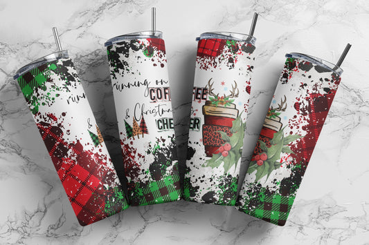 Tumbler |Running on coffee and Christmas cheer | Fantasy | girls or boys | Gift | BFF | special someone | Christmas
