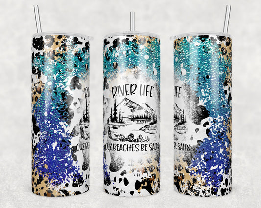 Tumbler | River life Cuz beaches be salty| river days | my happy place |HOT mom summer | Sarcasm | beach| ocean | Gift | BFF || funny|
