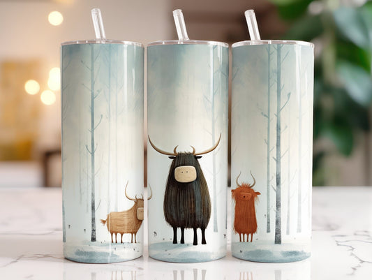 Tumbler | 3 cows on a farm  | highland cows 2 | farm animals | cuteness | artful