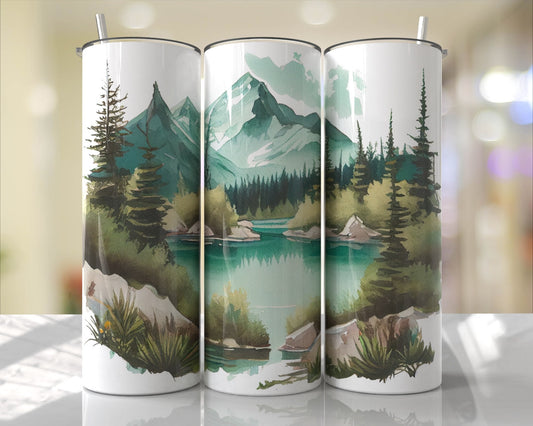Tumbler wrap |  Green Mountains | Nature |Bestie| Gift| BFF | camping| funny|