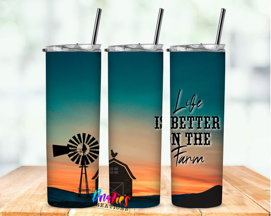Tumbler | farm life | life is better on the Farm| support your local farmer | Gift| OSFA |Great Gift- Ladies-Cows| Men