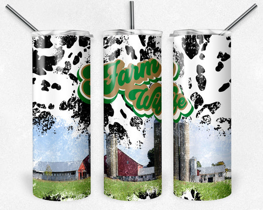 Tumbler | Farmwife 3 | Farm wife | Gift | Sarcasm| OSFA |Great Gift- Ladies-Cows| Men