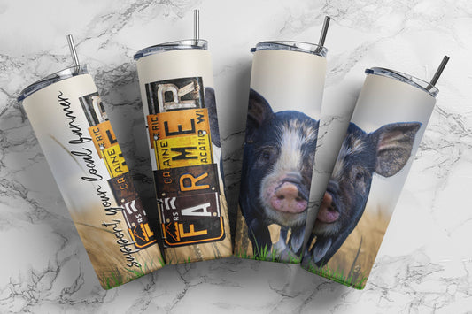 Tumbler | pigfarms |support your local farmer | Gift | pigs| America| OSFA |Great Gift- Ladies-Cows| Men