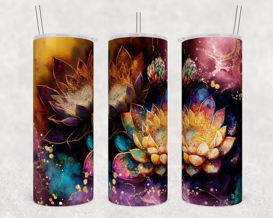 Tumbler | lotus Alcohol ink| Hot Mess| Sarcasm | MOM | Gift | BFF | funny|