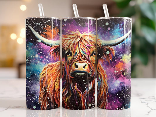Tumbler | Highland Cow  | highland cows 51 | farm animals | cuteness | artful |cosmic cow