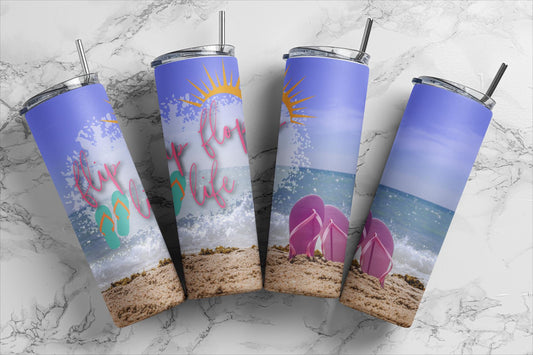Tumbler |flip flop life | my happy place |HOT mom summer | Sarcasm | beach| ocean | Gift | BFF | Profanity| funny| cruise girls trip