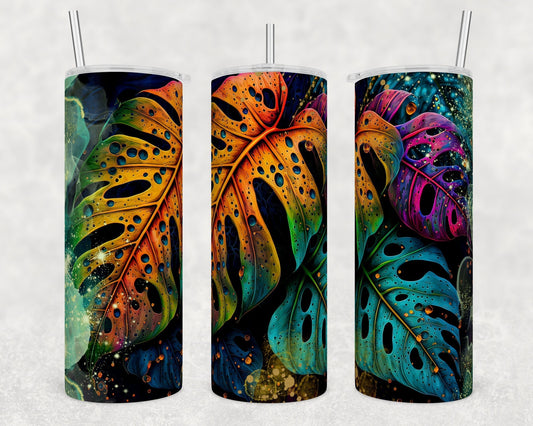 Tumbler | Monstera Alcohol ink| Hot Mess| Sarcasm | MOM | Gift | BFF | funny|