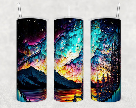 Tumbler | Mountain Alcohol ink| Hot Mess| Sarcasm | MOM | Gift | BFF | funny| Beautiful colors