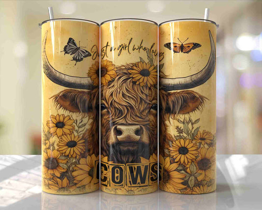 Tumbler  | just a girl who loves cows | Farm wife | Gift | Sarcasm| OSFA |Great Gift- Ladies-Cows| Men