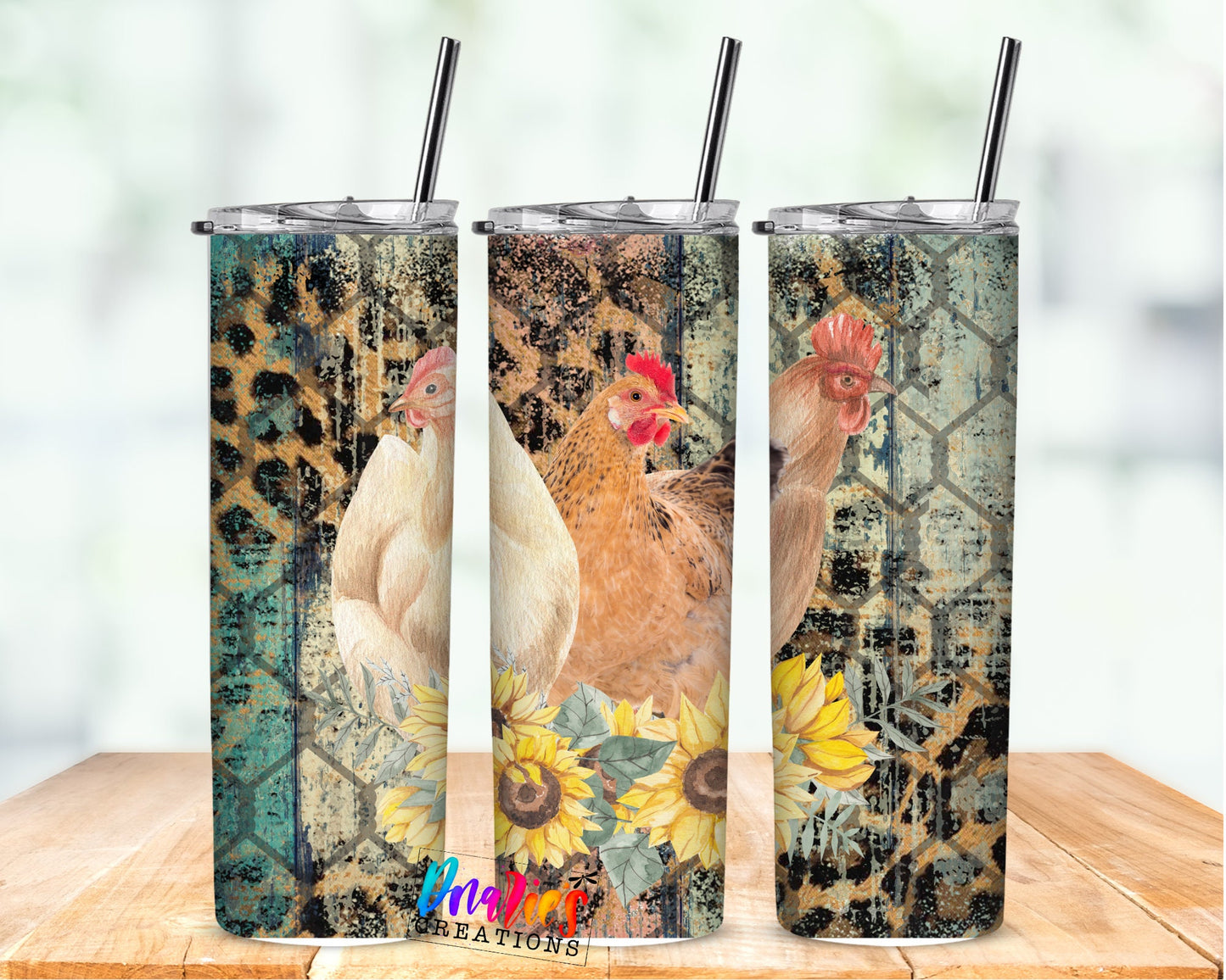 Tumbler | FARM8 | Farm Chicken | animal print  | Gift | Sarcasm| OSFA |Great Gift- Ladies-Cows| Men