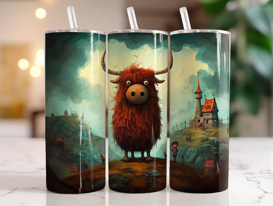 Tumbler | Highland Cow  | highland cows 23 | farm animals | cuteness | artful | village cow