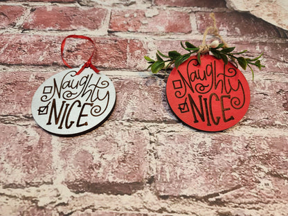 Ornament| Wood Naughty or nice engraved ornaments |  gift | Friend gift |  | Merry Christmas!| handmade limited selection
