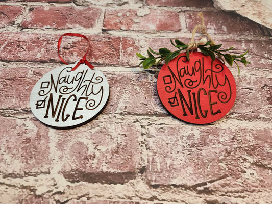 Ornament| Wood Naughty or nice engraved ornaments |  gift | Friend gift |  | Merry Christmas!| handmade limited selection