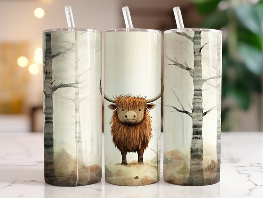 Tumbler | Highland Cow  | highland cows 21 | farm animals | cuteness | artful | snow and Cows winter