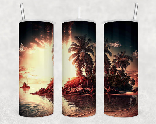 Tumbler | Beach sunset  (can be personalized)  | HOT mom summer | Sarcasm | beach| ocean | Gift | BFF | funny | cruise | girls trip