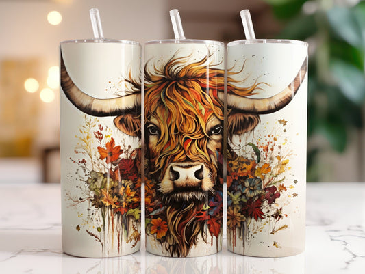 Tumbler | Highland Cow  | highland cows 38 | farm animals | cuteness | artful | green